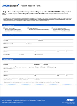 Amgen® SupportPlus Request Form for Patients