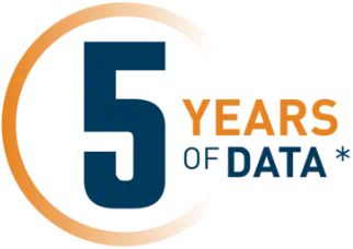 5 years of data icon with asterisk