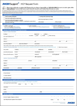 Amgen® SupportPlus Request Form for Healthcare Professionals