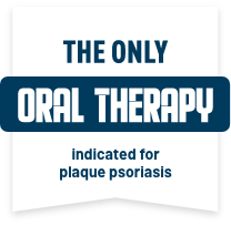 Banner for 'The Only Oral Therapy' indicated for plaque psoriasis