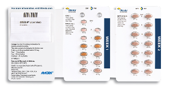 Image of Otezla starter pack sample with 27 tablets for weeks 1 and 2