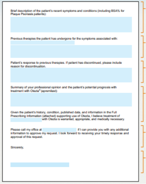 Thumbnail of Otezla Letter of Medical Necessity page 2 of 2