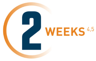 Graphic of an orange circle with text that reads Significant improvement in scalp itch as early as 2 weeks