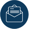 'Step 3' icon showing a blue check mark on top of a solid colored circle background